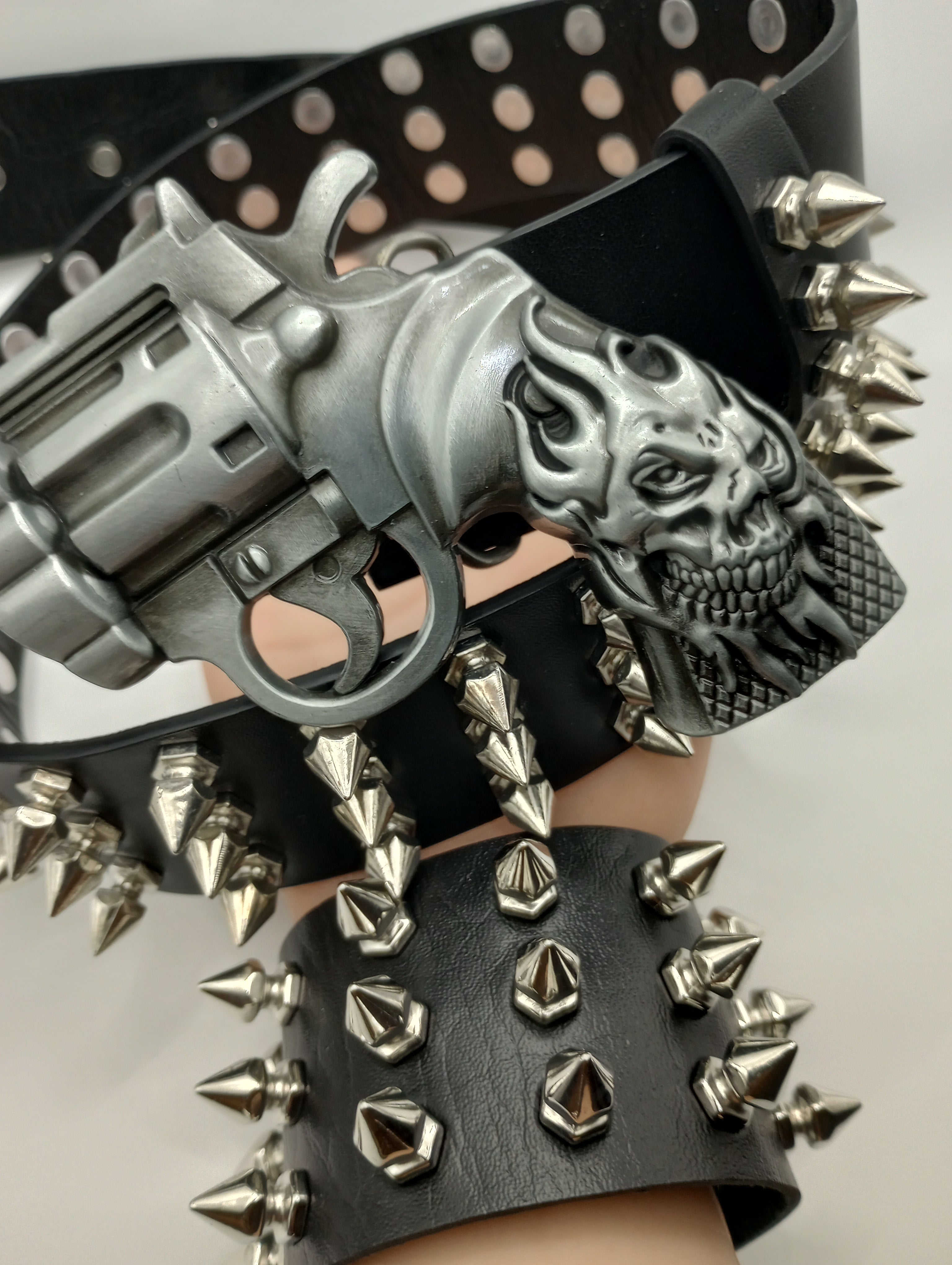 Gun Bullet Tree Spiked Belt