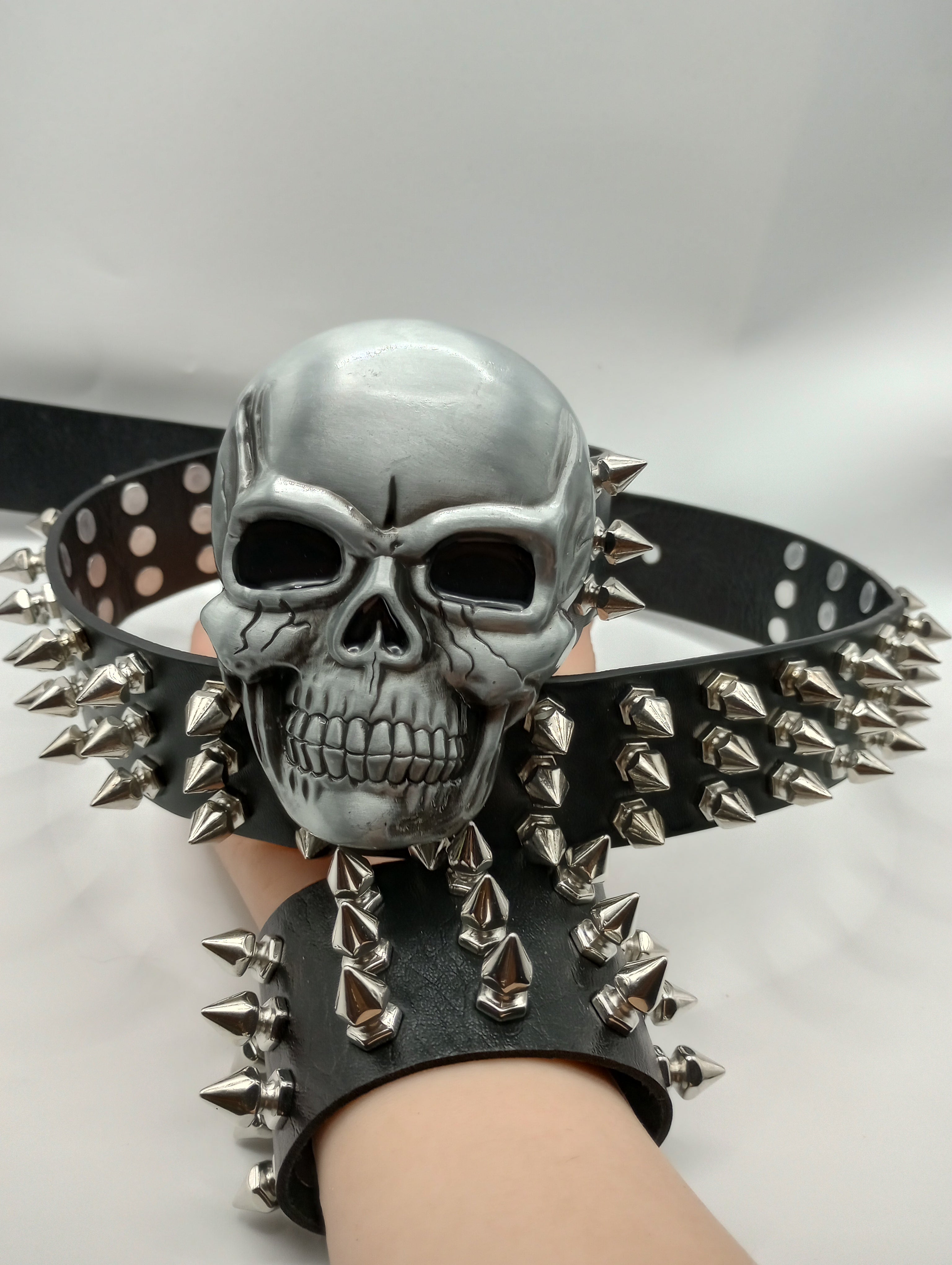 Skull Tree Spiked Belt