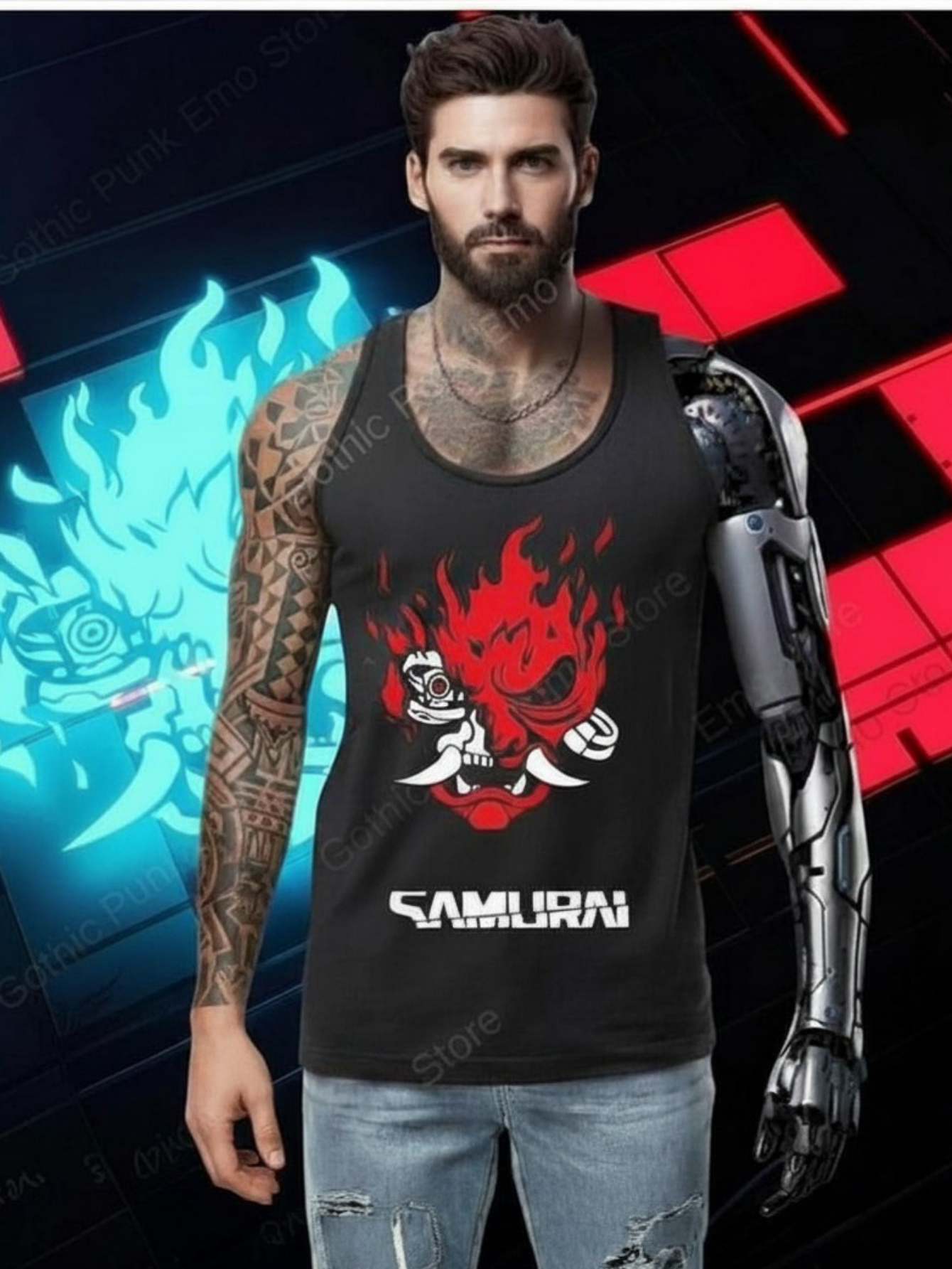 Johnny Silverhand Tank Top: Cyberpunk 2077