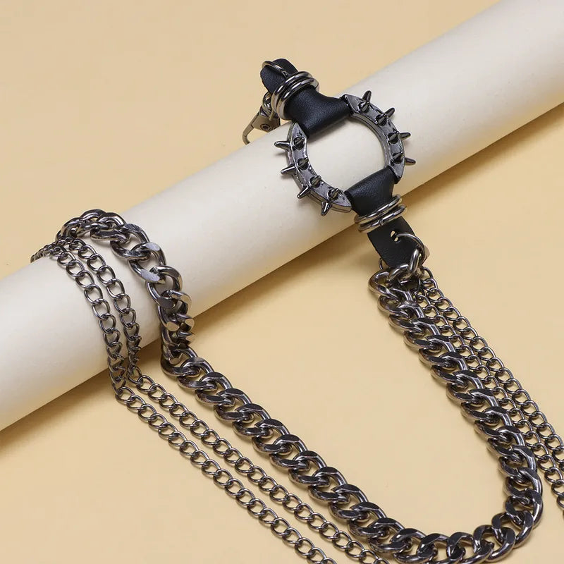 Spiked O Ring Pants Chain