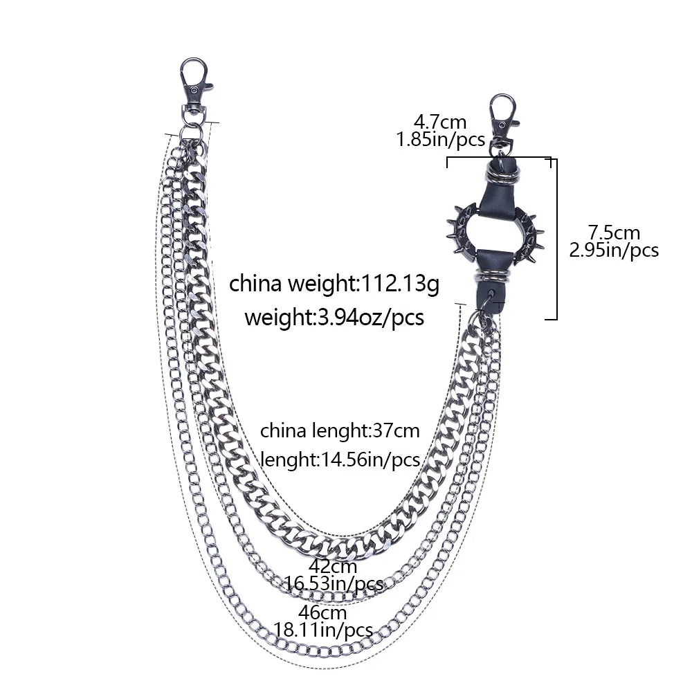 Spiked O Ring Pants Chain