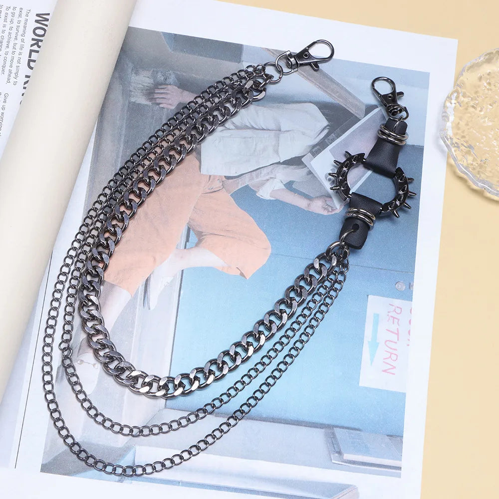 Spiked O Ring Pants Chain
