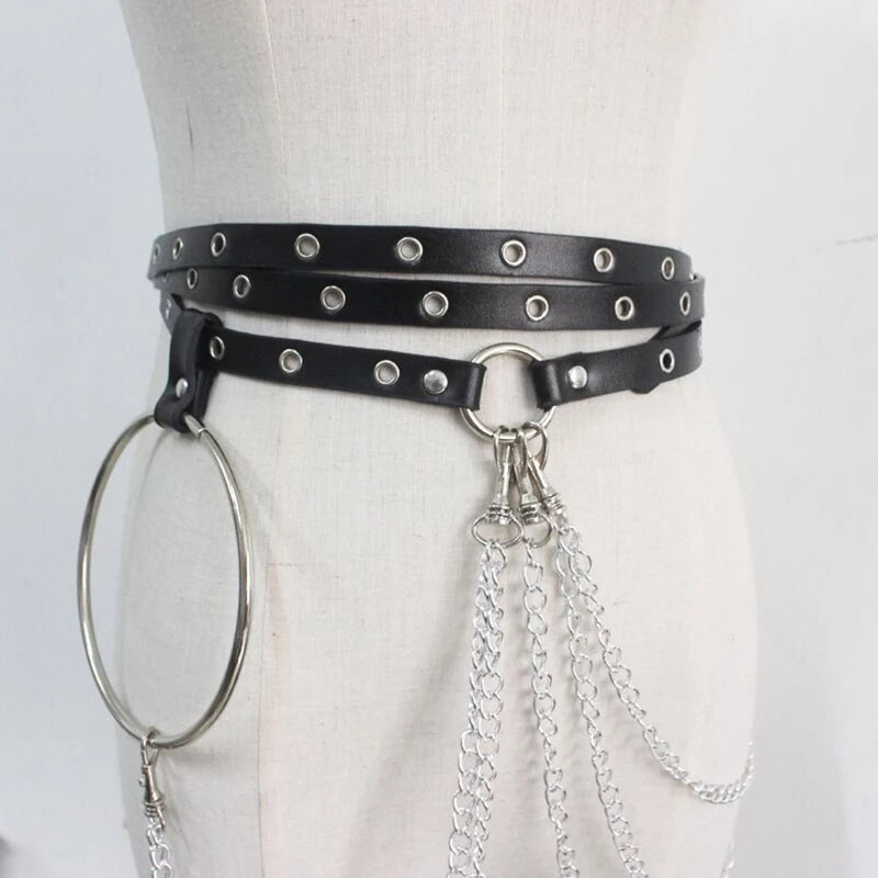 Black O-Ring Chain Belt