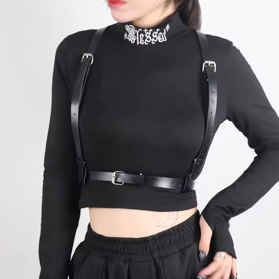 Vegan Leather Suspenders