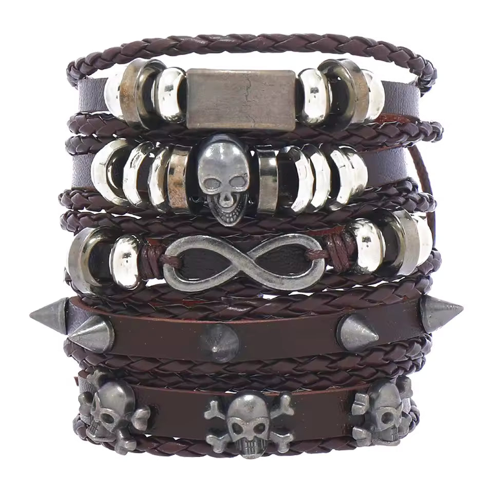 Spiked Punk Bracelet Set