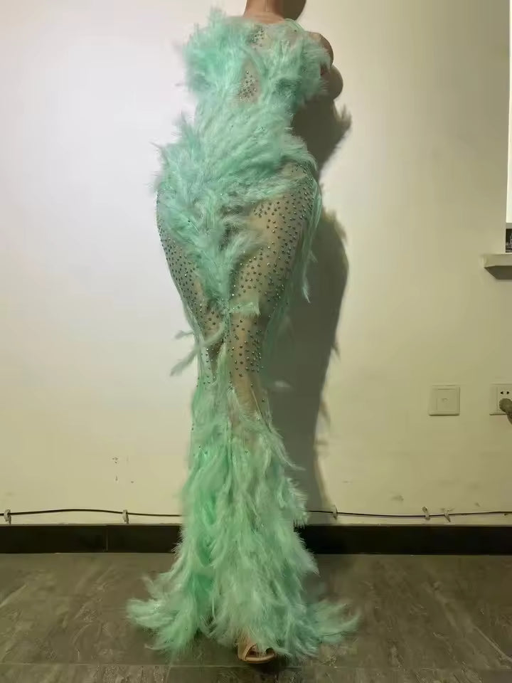 Drag Queen Feather Dress