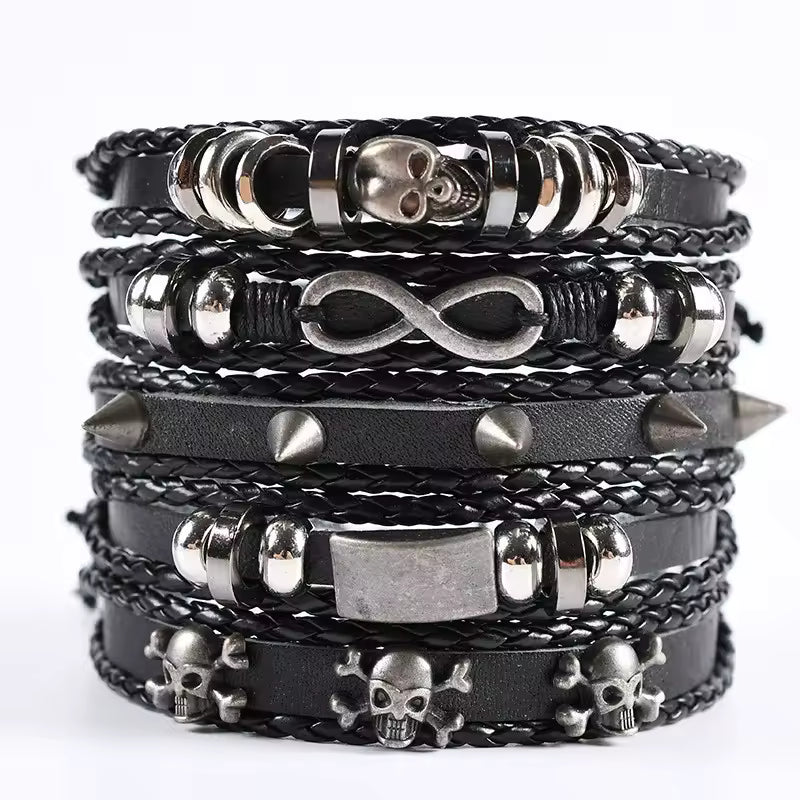Spiked Punk Bracelet Set