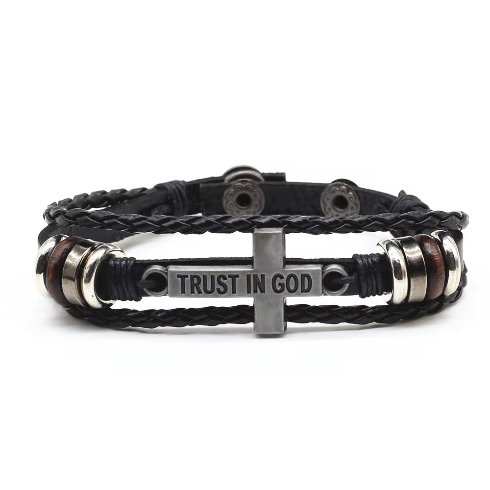 Cross Bible Bracelets 3pc Isaiah 54:17