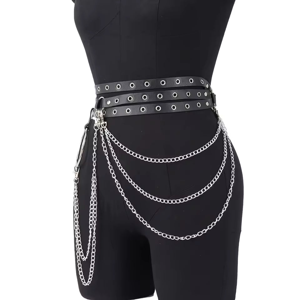 Black O-Ring Chain Belt