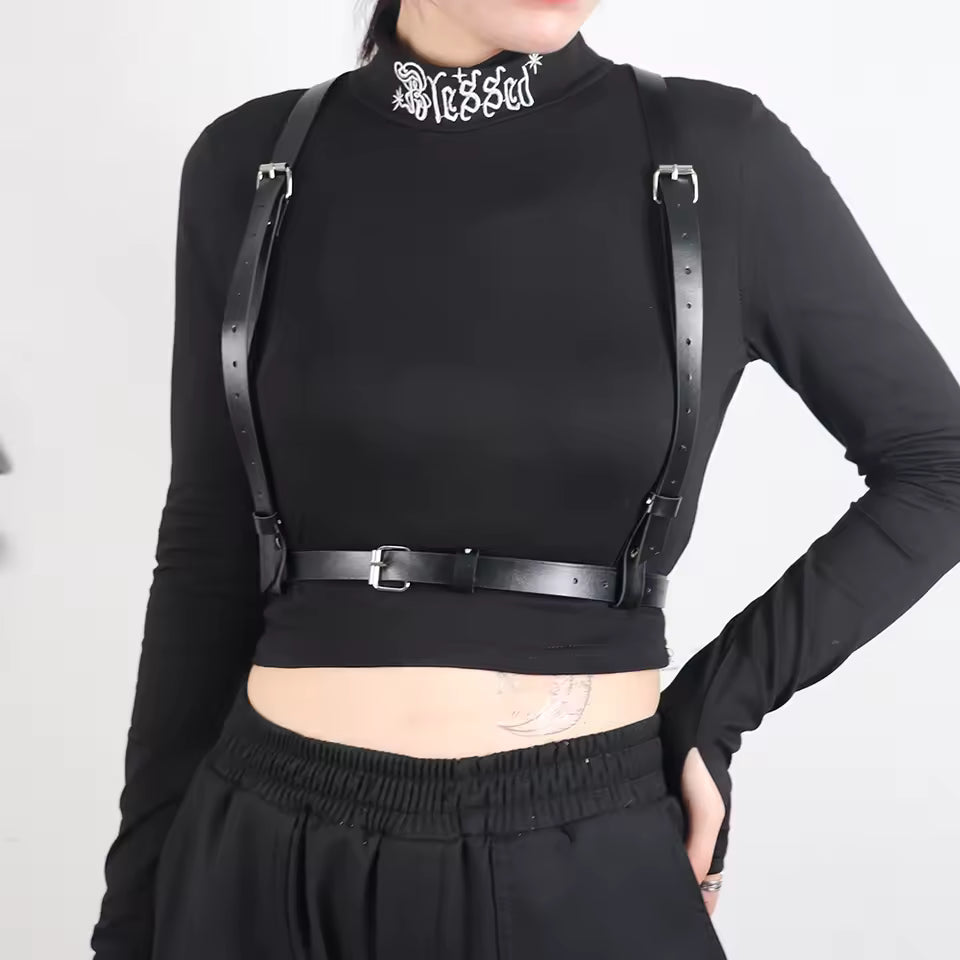 Vegan Leather Suspenders