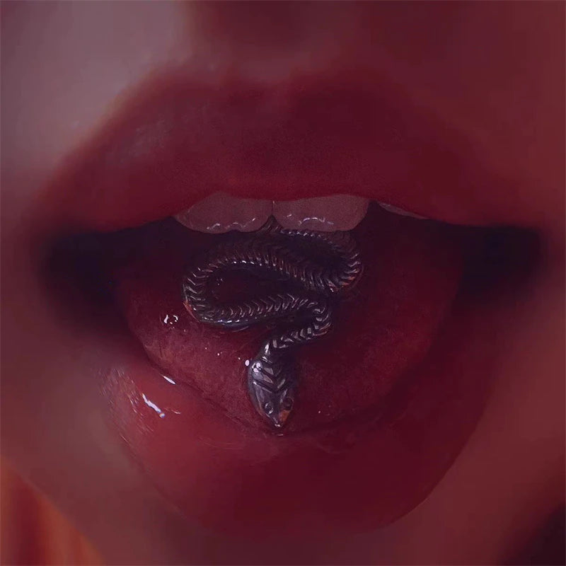 Snake Tongue Ring Stainless Steel