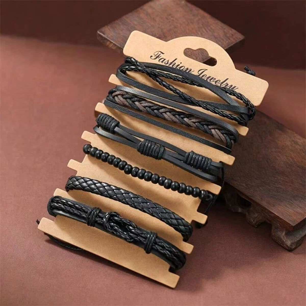 Black Brown Bracelet Set