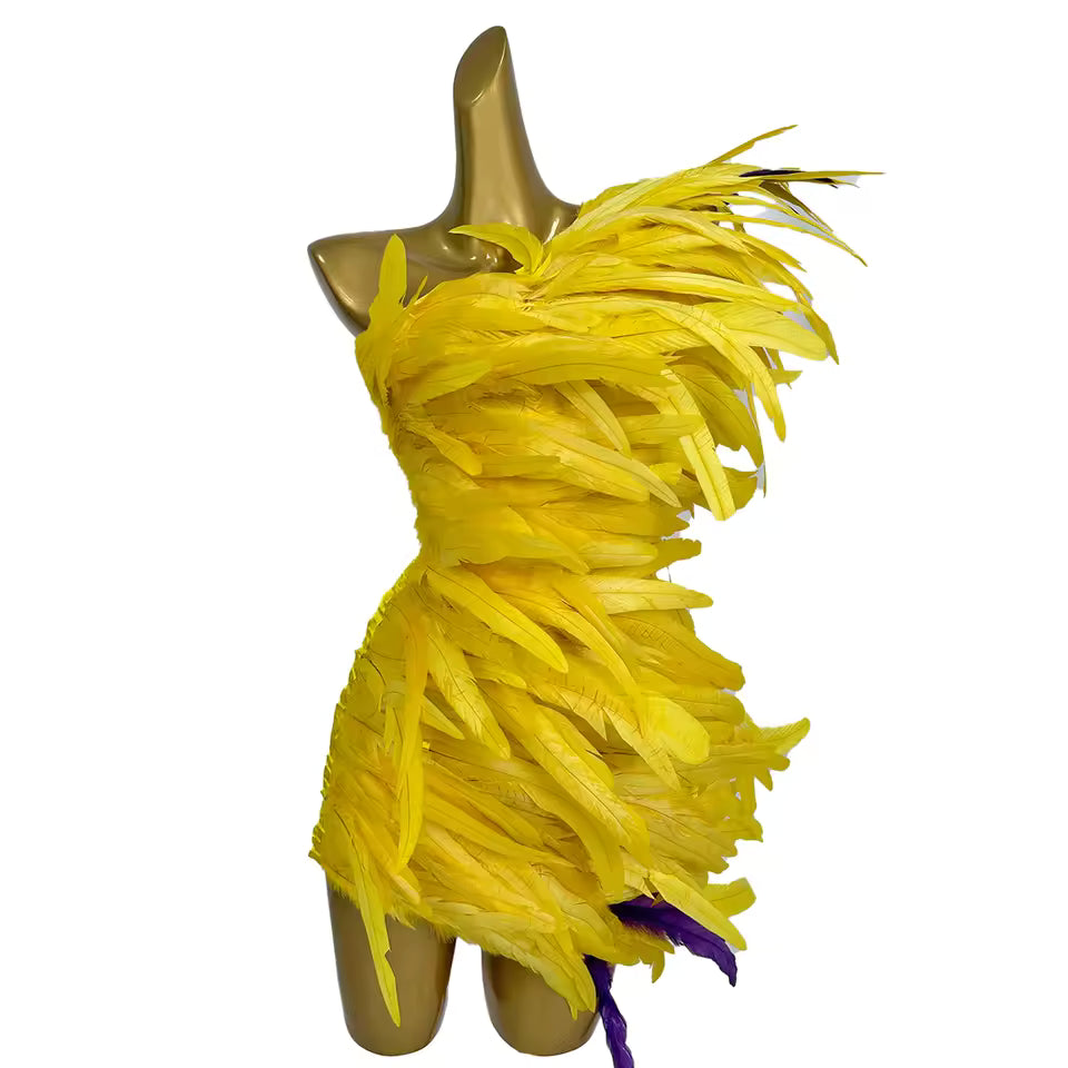 Yellow Feather Dress