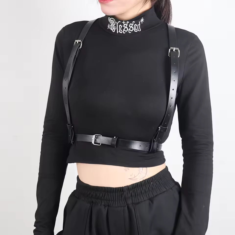 Vegan Leather Suspenders