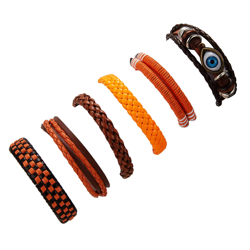 Orange 6pc Eye Bracelet