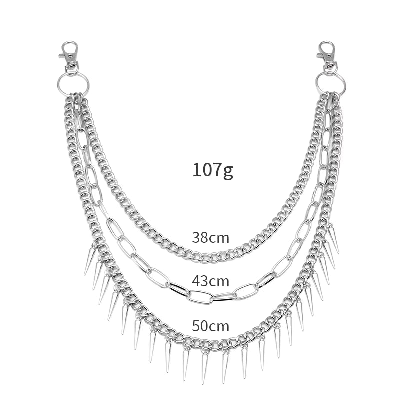 Spike Layered Goth Pants Chain