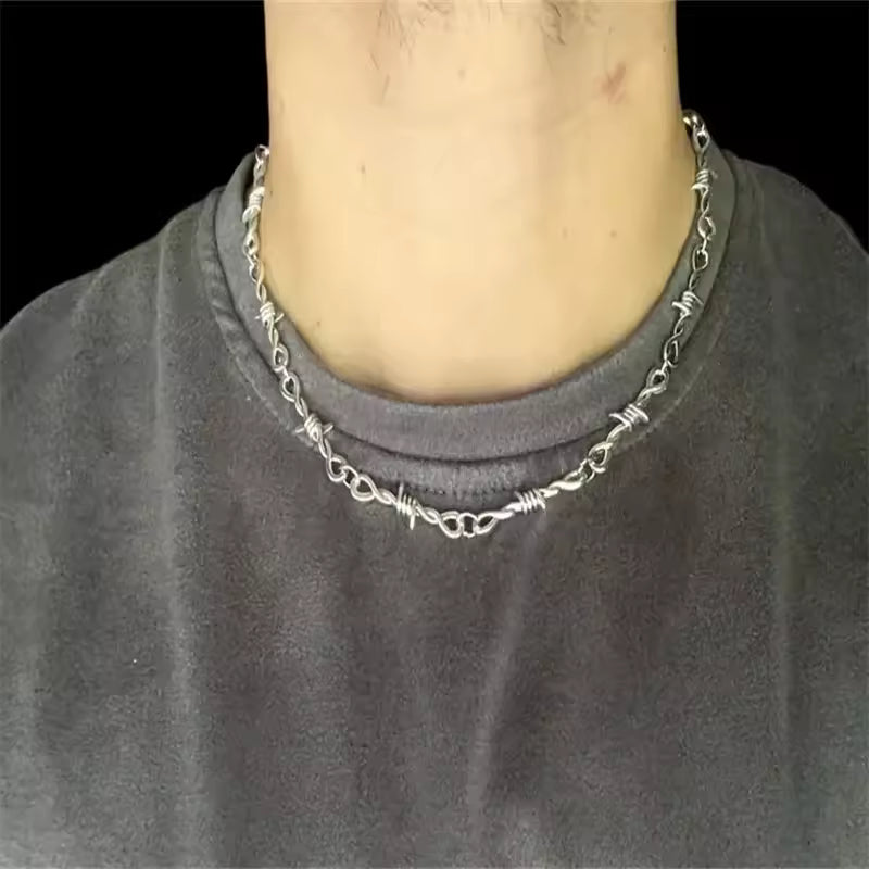 Barbed Wire Chain Necklace