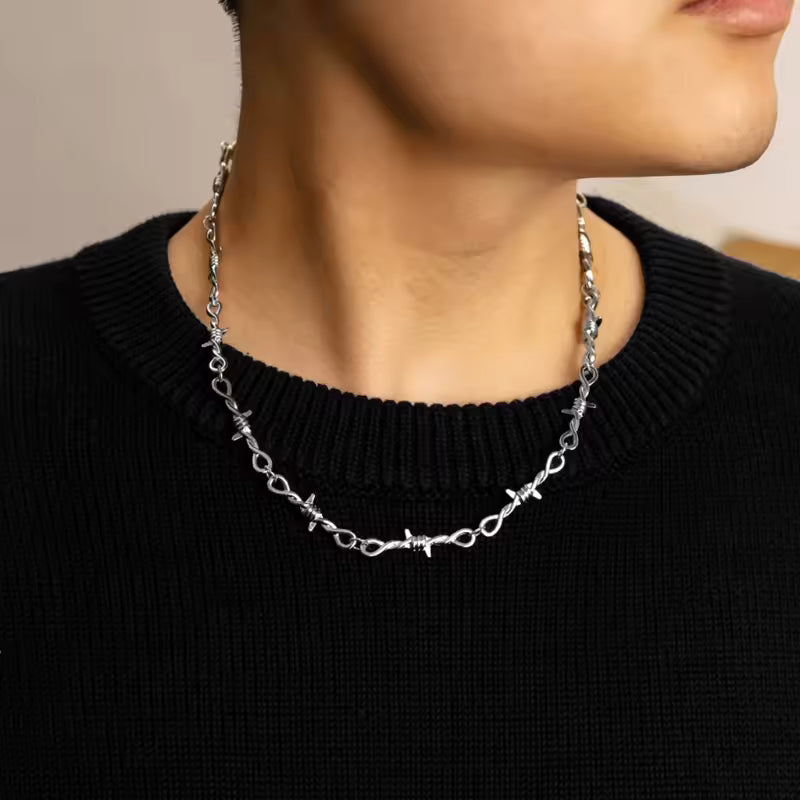 Barbed Wire Chain Necklace