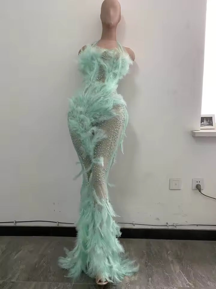 Drag Queen Feather Dress