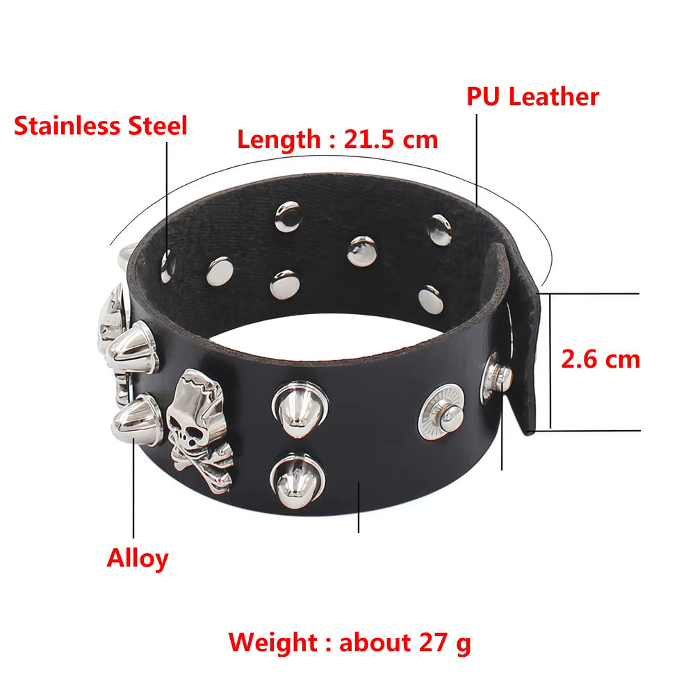 Skull Spiked Bracelet