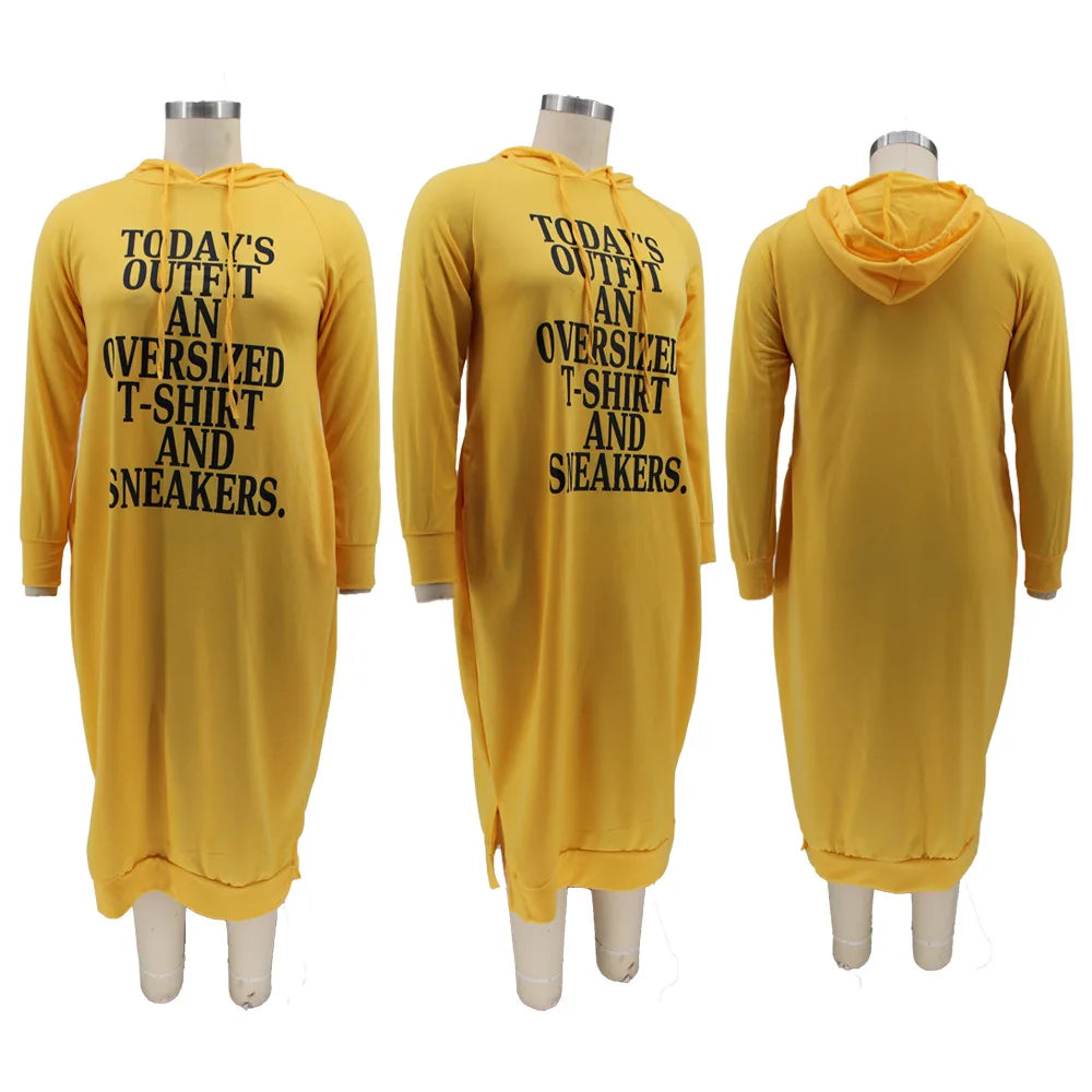 Plus Size Letter Hoodie