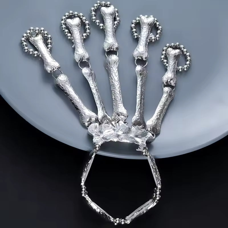 Skeleton Emo Silver Glove Rings 1 PC
