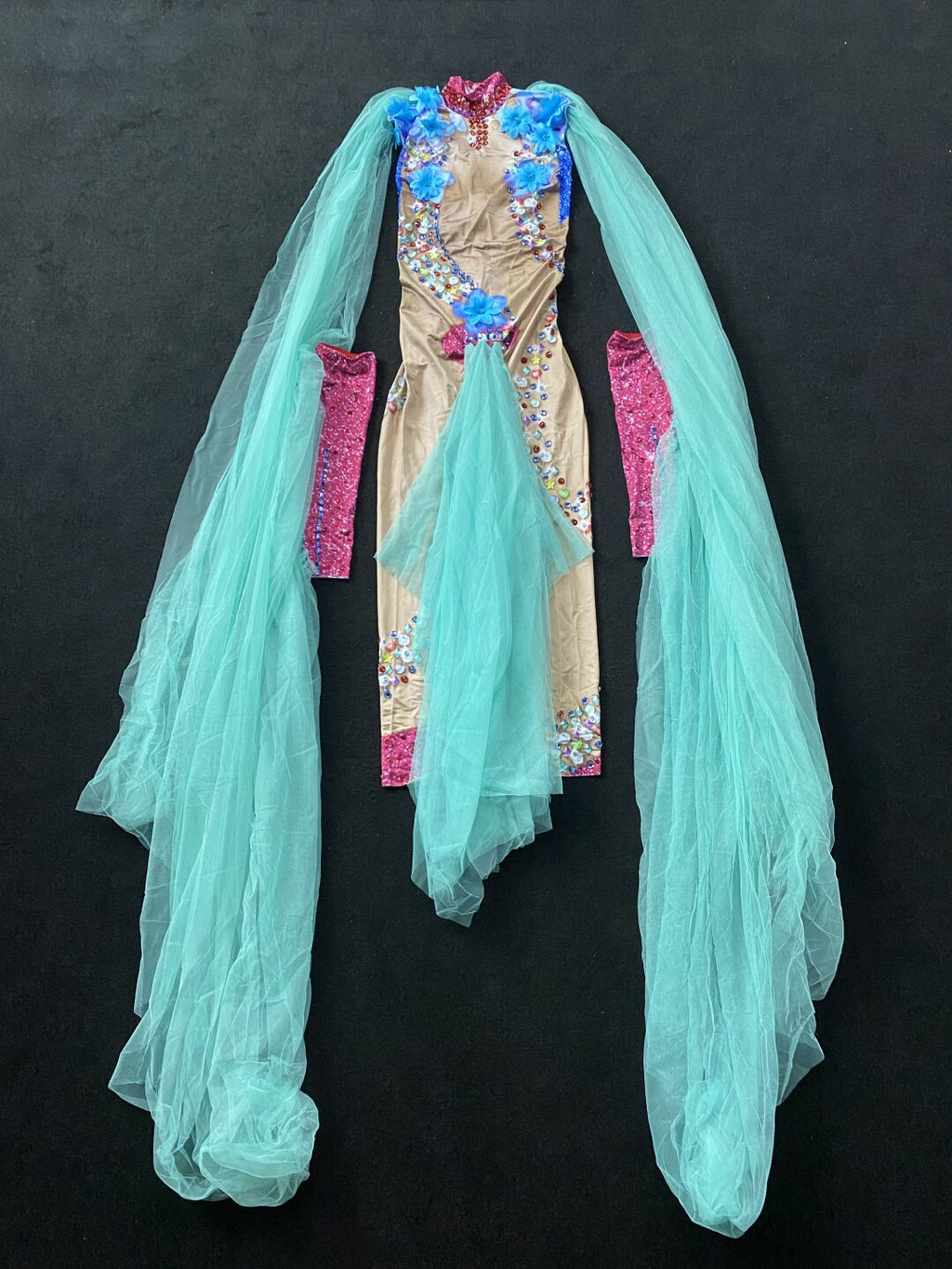 Mermaid Sheer Blue Flower Jumpsuit