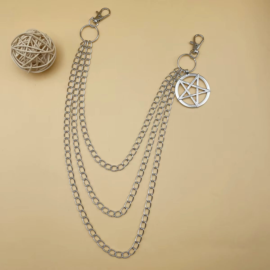 Pentagon Star Astrology KeyChain