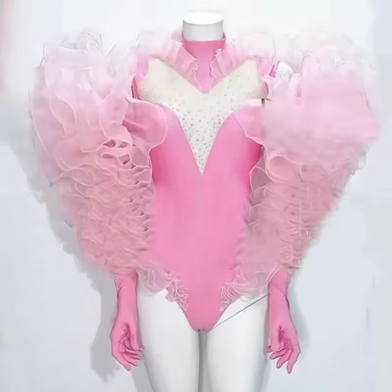Pink Heart monokini costume