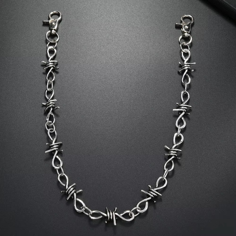 Spiked Barbed Wire Wallet Chain