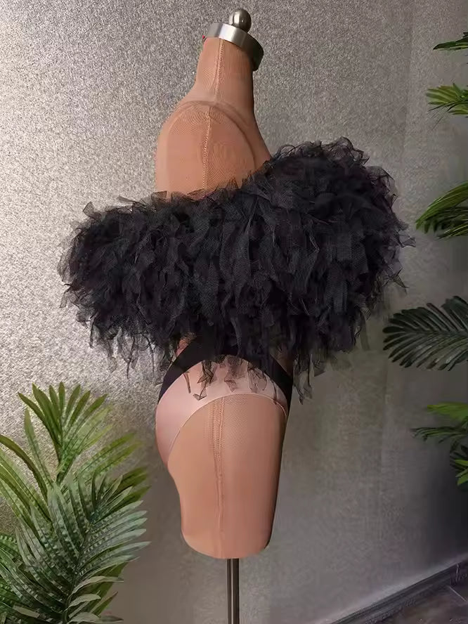 Black Shaggy Drag Queen Dance Costume