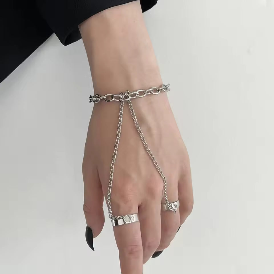Kurapika Chain Ring Mitten Bracelet
