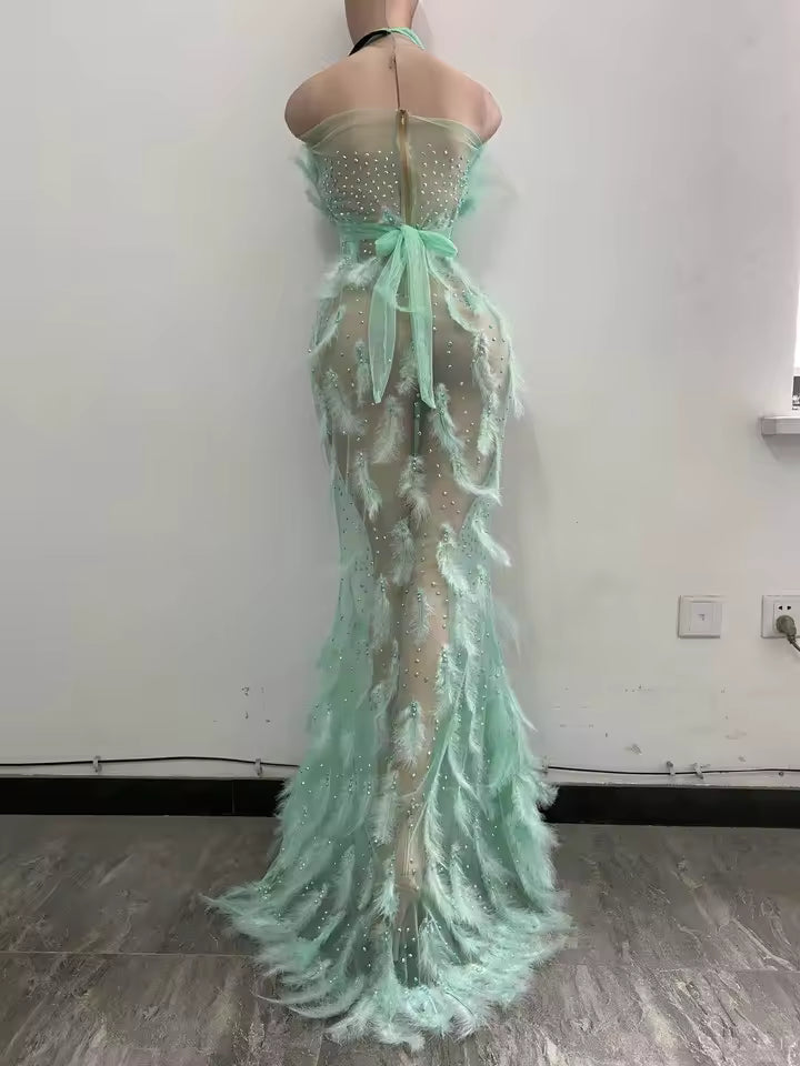 Drag Queen Feather Dress