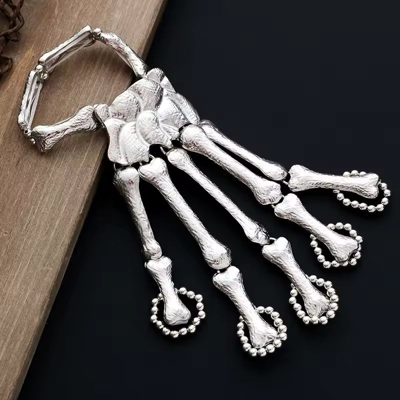 Skeleton Emo Silver Glove Rings 1 PC
