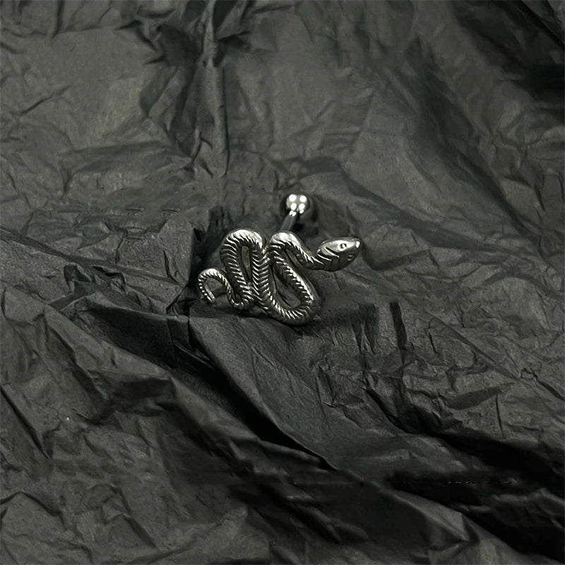 Snake Tongue Ring Stainless Steel