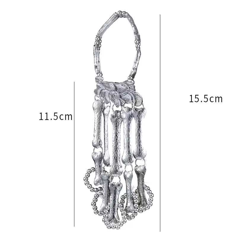 Skeleton Emo Silver Glove Rings 1 PC