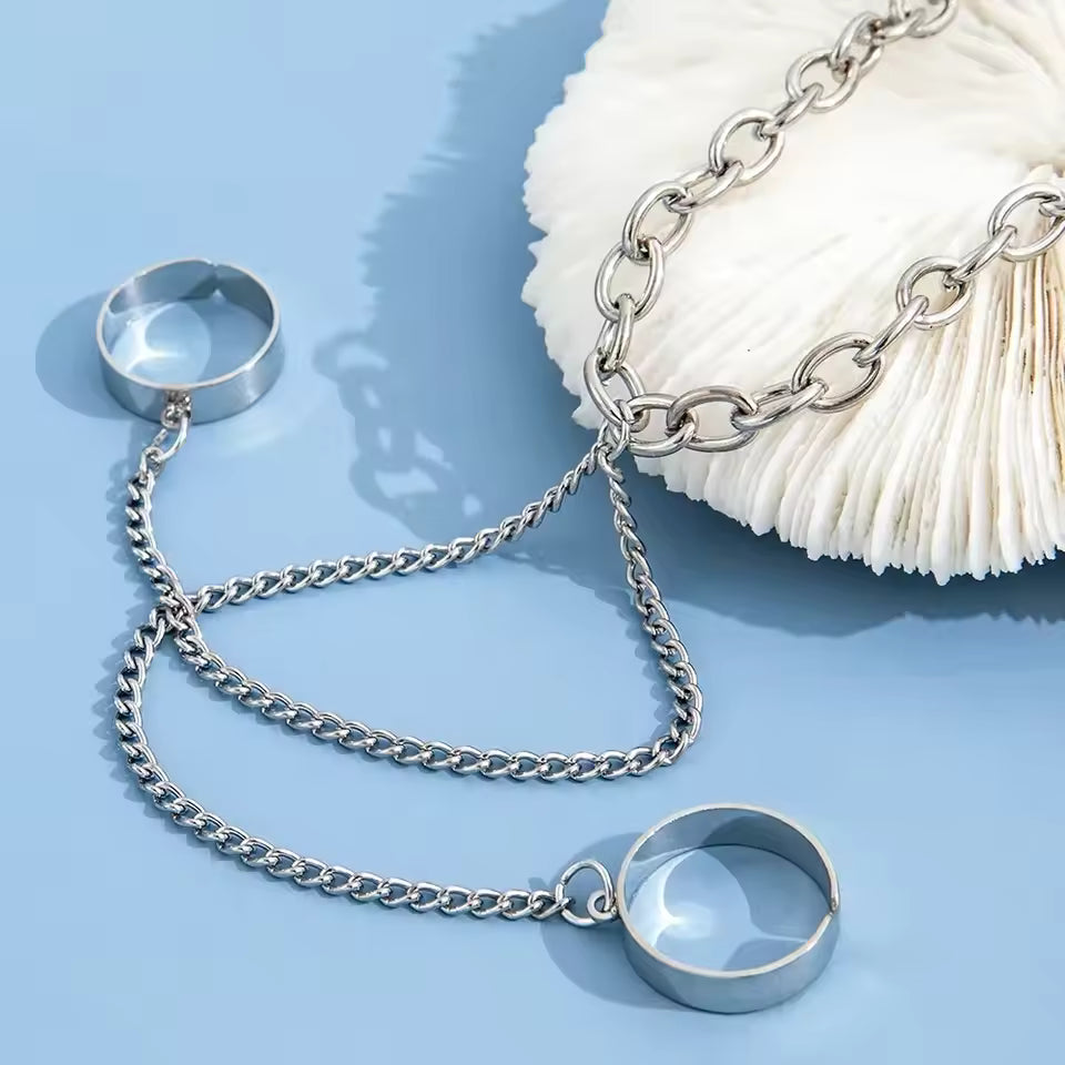 Kurapika Chain Ring Mitten Bracelet