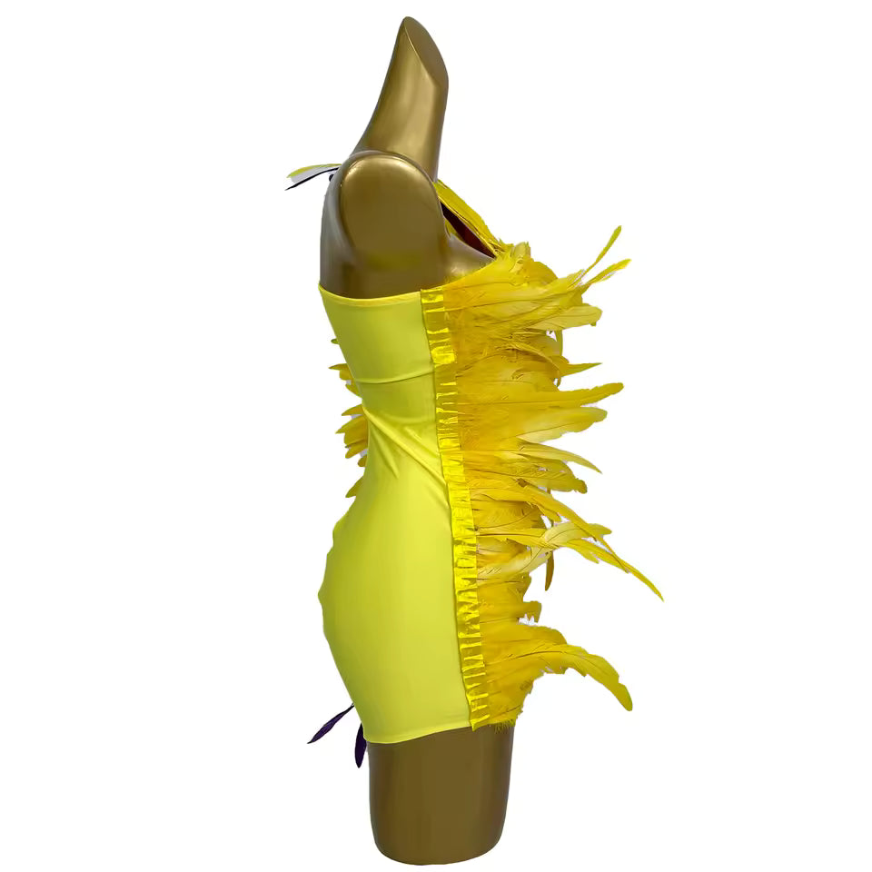 Yellow Feather Dress