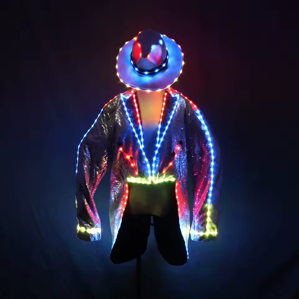 Sequin Party Festival Tuxedo Led Light Costume
