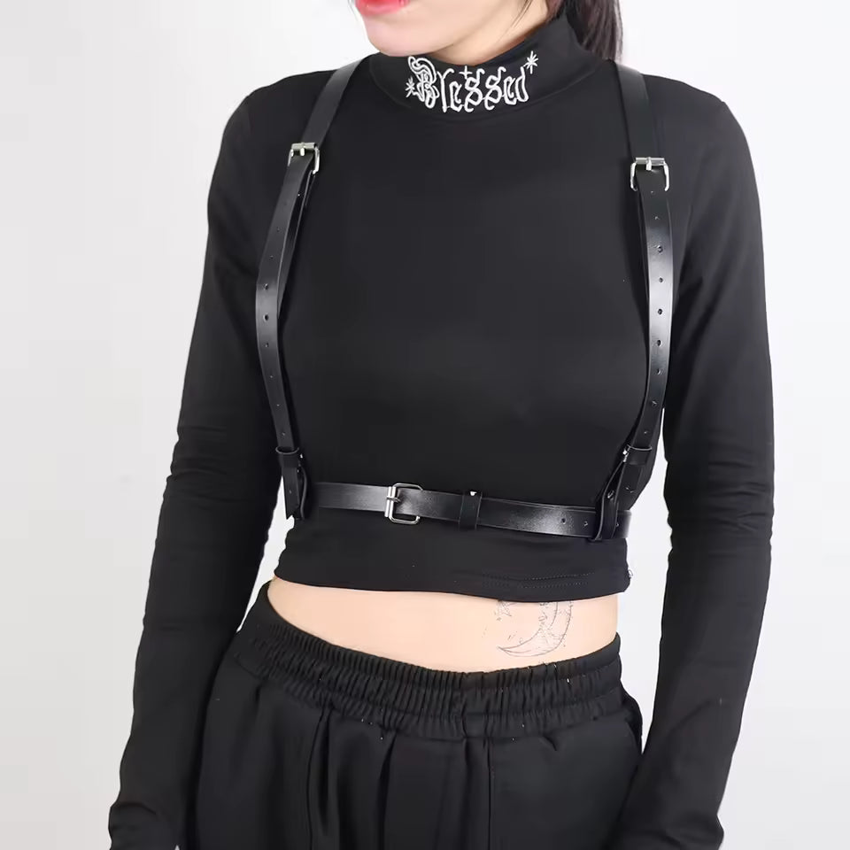 Vegan Leather Suspenders