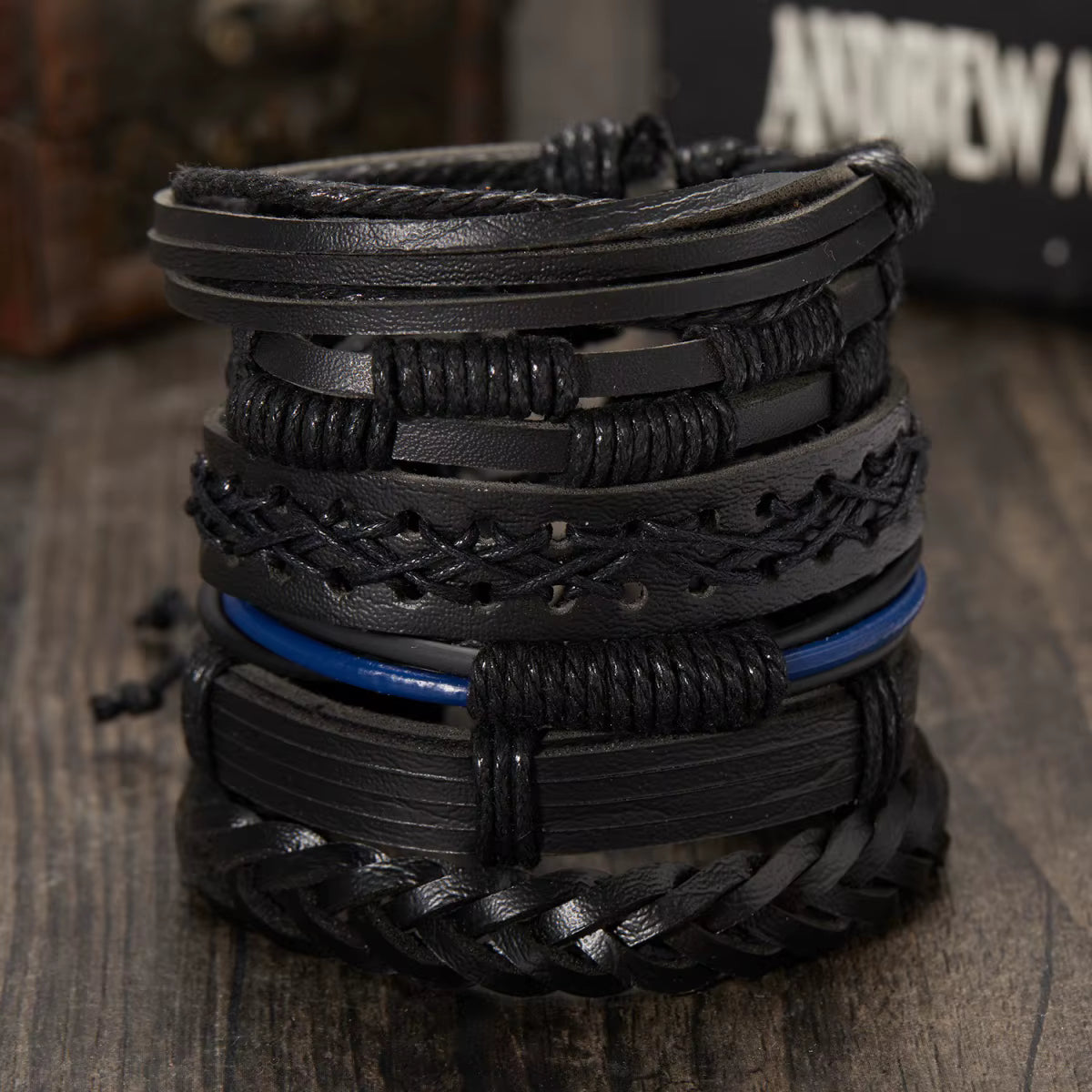 Black Navy-Blue Bracelet Set