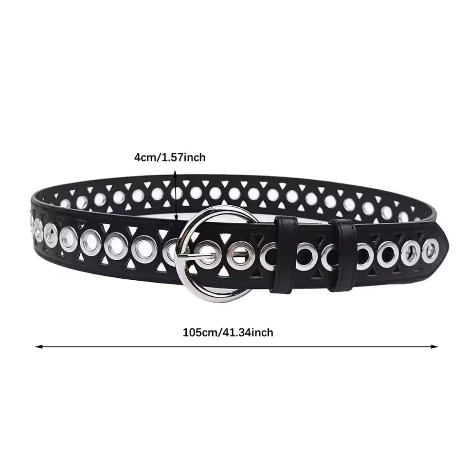 Grommet Black Long Belt
