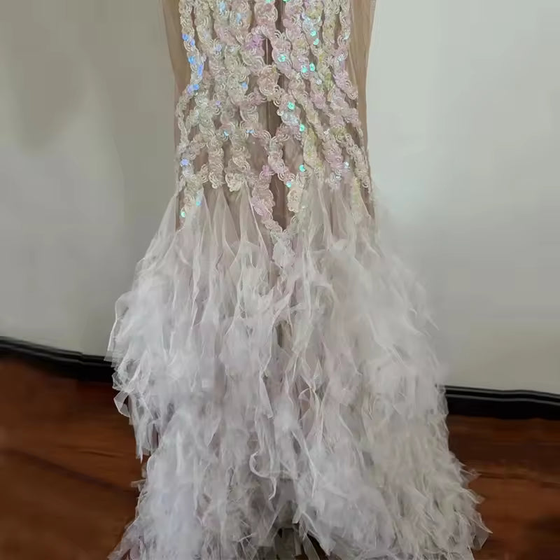 White Sequence Dress