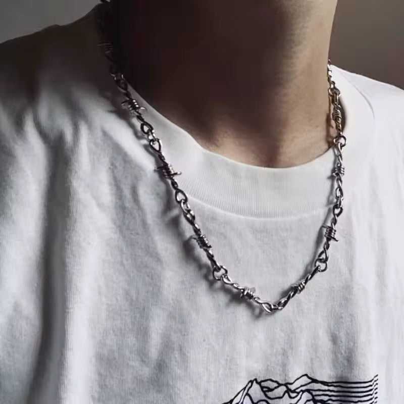Barbed Wire Chain Necklace