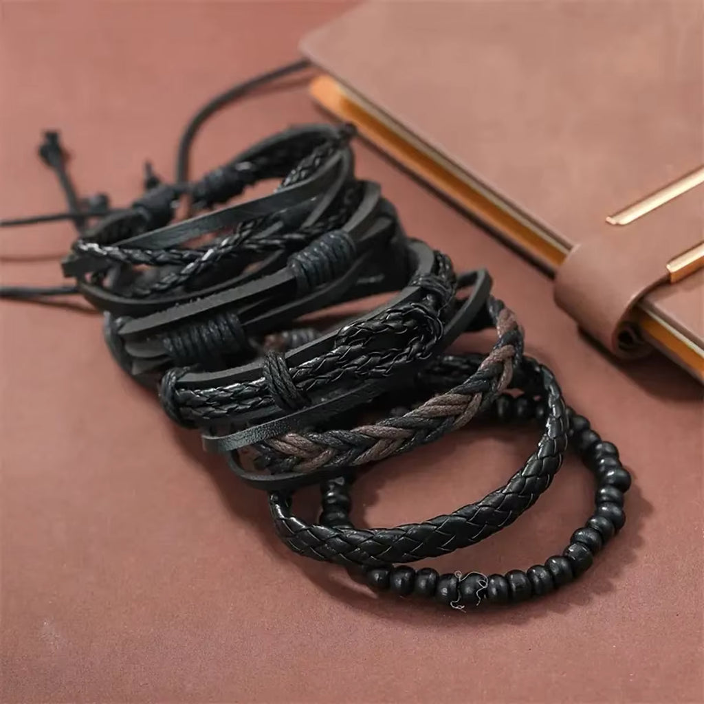 Black Brown Bracelet Set