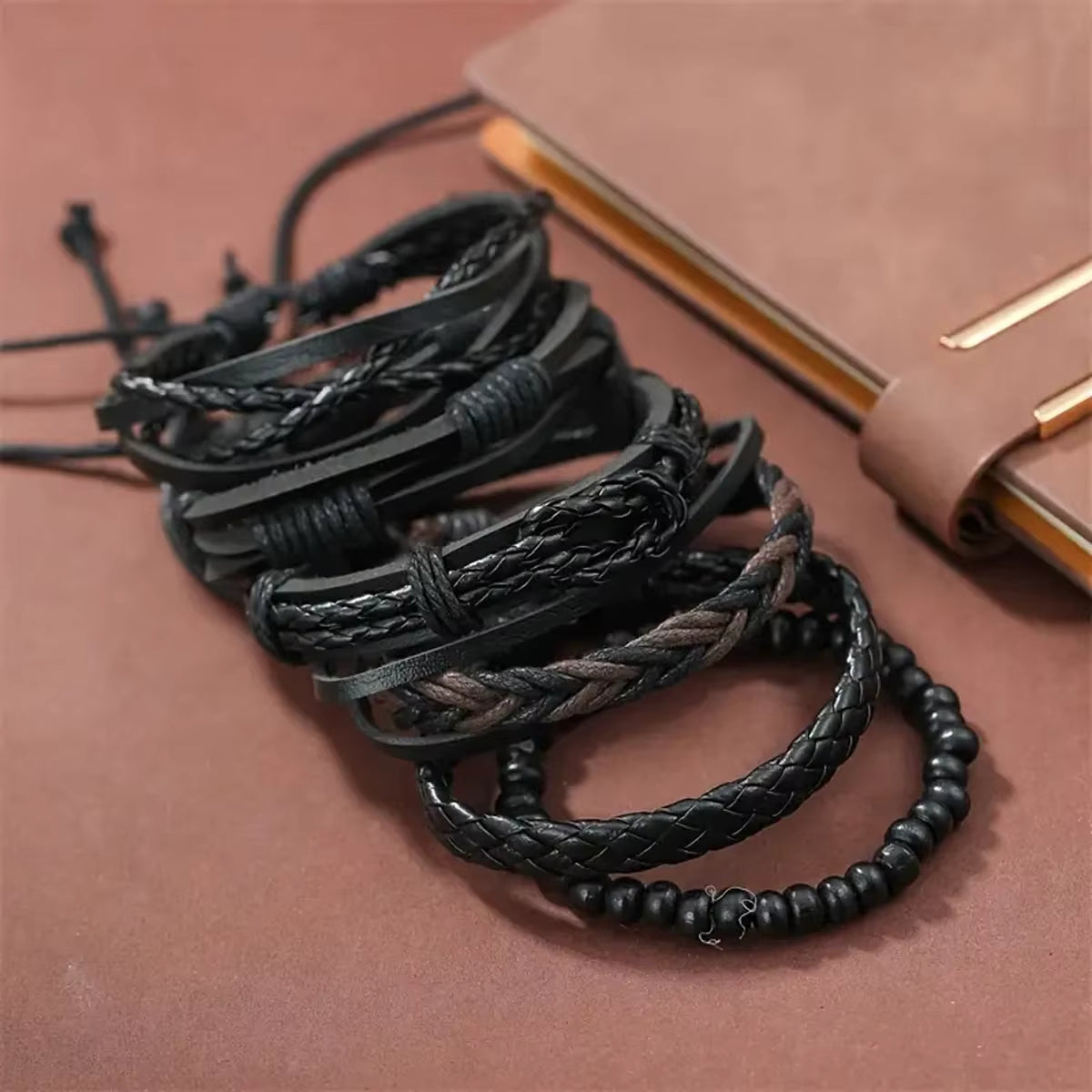 Black Brown Bracelet Set