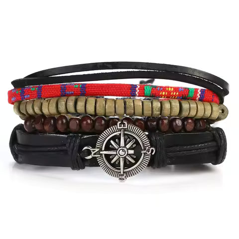 Boho Leather Bracelet Set