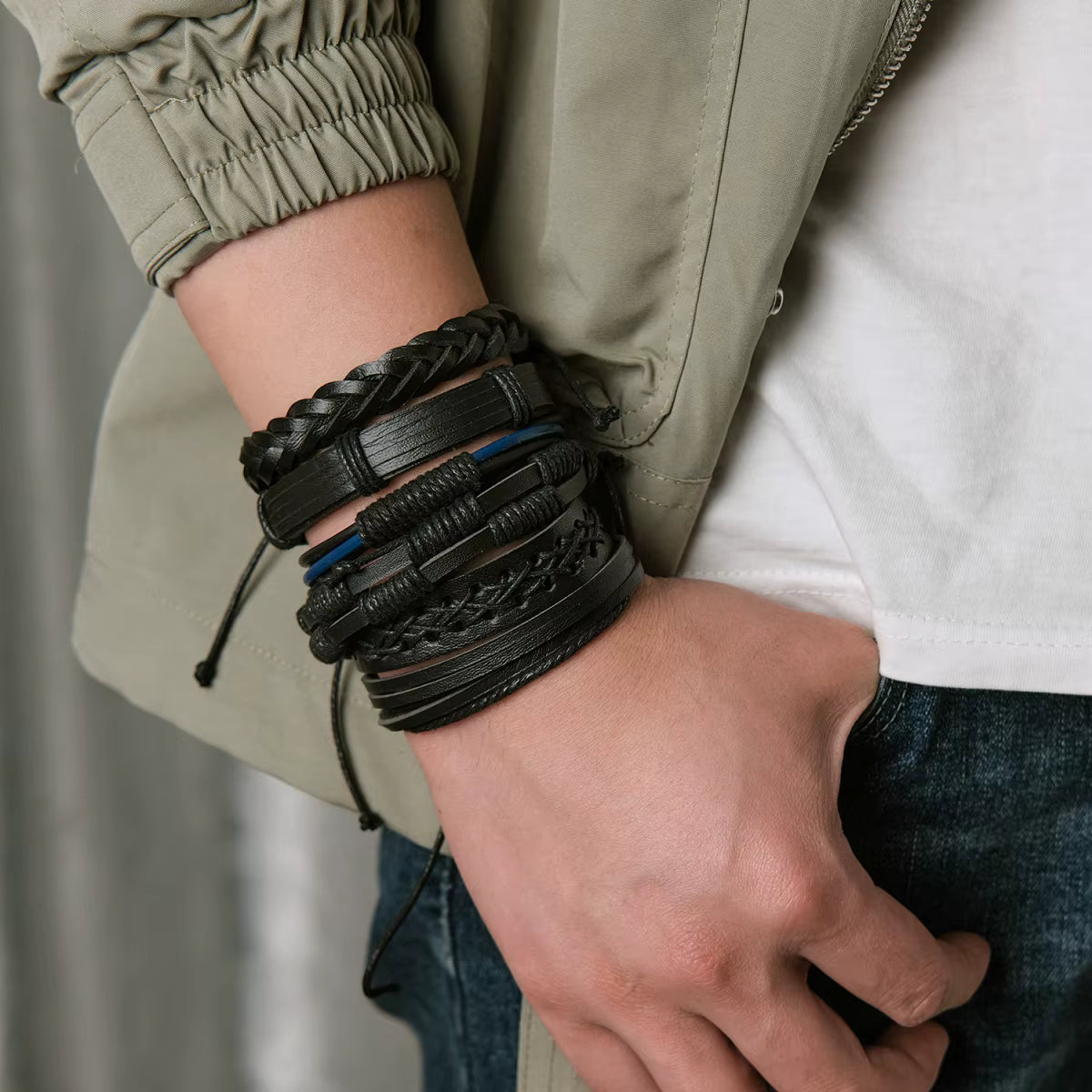 Black Navy-Blue Bracelet Set
