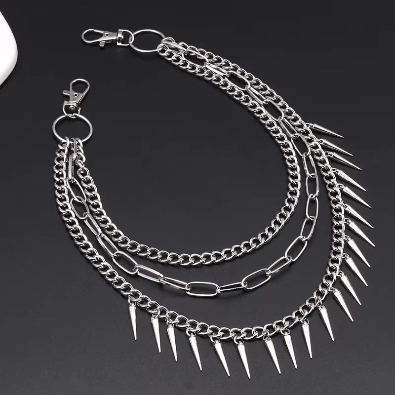 Spike Layered Goth Pants Chain