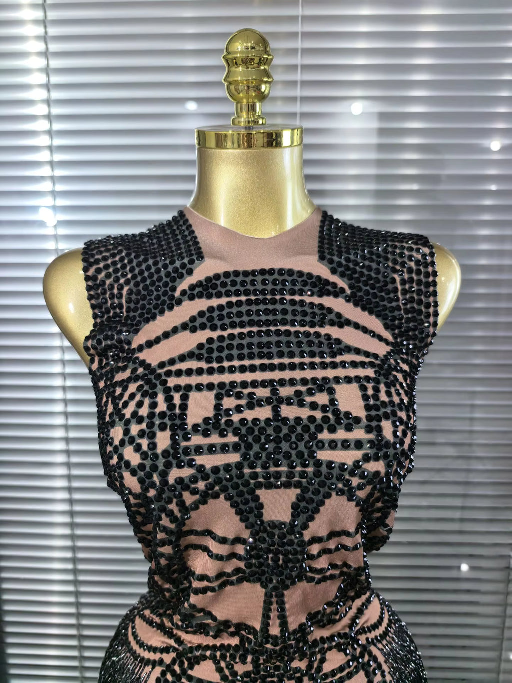 Black Fringe Sequince Drag Queen Lyrical Costume